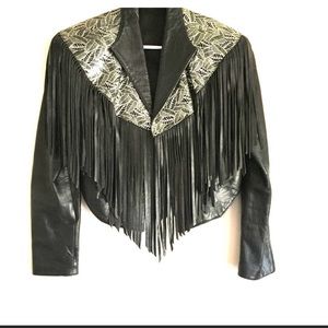 COPY - Amazing leather fringe jacket!